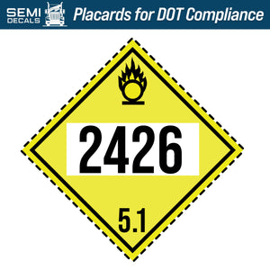 Hazard Class 5: Oxidizer UN # 2426 Placard